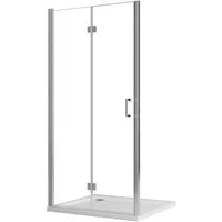 Boromal Dusch-Drehtür Nischentür Dusche 70-120cm Duschtür Faltbar Nische Glastür, 70x195 cm, Sicherheitsglas, 6mm ESG Glas Duschwand Duschabtrennung