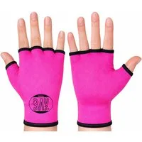 BAY-Sports Boxhandschuhe Innenhandschuhe Boxbandagen Handbandagen Boxen Kickboxen MMA pink (Paar), Halbfinger-Design zum schnellen Hineinschlüpfen - mehr Stabilität