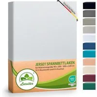 leevitex® Spannbettlaken Luxus, verschiedene Größen, Stoffgewicht 250 g/m², 40 cm Steghöhe, Jersey-Elasthan, Gummizug: rundum, (1 Stück), verschiedene Farben, OEKO-TEX® STANDARD 100 zertifiziert