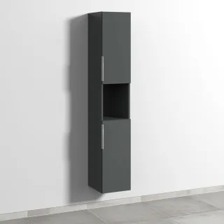 Sanipa 3way Hochschrank mit 2 Türen und 1 offenem Fach, Anthrazit-Matt UM11322