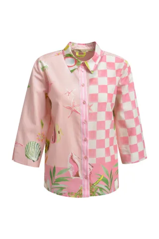 Smith&Soul - Crazy Shirt Collar Blouse powder rosã© print - Gr. - XS