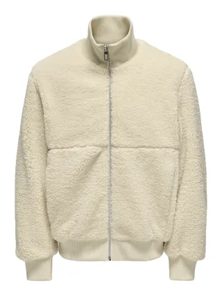 ONLY&SONS - ONSRAY SHERPA JACKET OTW VD Silver Lining - Gr. - XL