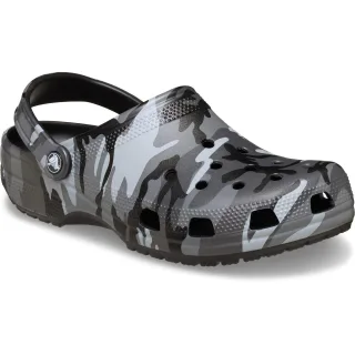 Crocs Classic Camouflage Clog Thermoplastische Männerclogs In Schwarz/Schiefergrau
