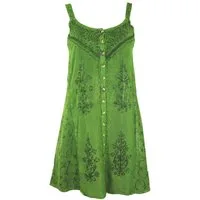 Guru-Shop Midikleid Besticktes indisches Kleid, Boho Minikleid -.. alternative Bekleidung