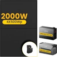 Anker Balkonkraftwerk 2000W Anker SOLIX Solarbank Power Dock mit Solarbank 3 Pro Speicher, (Power Dock und 4x 500Wp Solarmodule im Lieferumfang enthalten), Speicher mit integriertem Wechselrichter, All-in-One 2,68kWh Akku