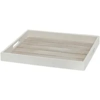 Meinposten Dekotablett Landhaus-Stil Weiß Tablett Klein Mittel Groß Rund Rechteck Holz (1 St), vielfältige Verwendungsmöglichkeiten