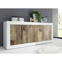 Home affaire Sideboard Basic Breite 207 cm, Kommode 4 Türen, Anrichte, Metallgriff, moderne Rahmenoptik, viel Stauraum, Farbauswahl