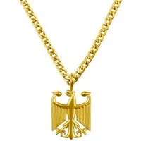 d'origine Kette mit Anhänger Deutschland Kette Herren – Bundesadler Wappen (Edelstahl)