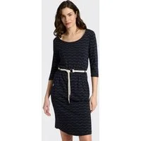 Ragwear Jerseykleid LILITHA ZIG ZAG O mit Taillen-Bindegürtel
