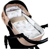 Kinderdecke BABYLUX Babydecke MINKY 2Set Kuscheldecke Decke 75 x 60cm Kinderwagen, BabyLux, MP138 - Beige + Bären