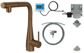 Neuesbad Armatur mit PULL-OUT SPRAY und WATER FILTER Set, Bronze Gebürstet NB1DEBREFC75M1