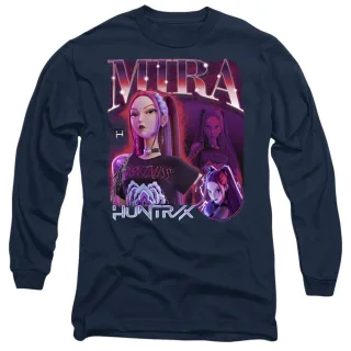 K-Pop Demon Hunters - "Huntr/X" T-Shirt für Herren/Damen Unisex, Langärmlig (Marine)