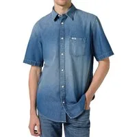 Wrangler Jeanshemd Regular Fit Kurzarm - 1 PKT SHIRT Mid Stone