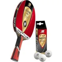 Sunflex Tischtennisschläger Legend A50 + 3x SX+ Bälle, Tischtennis Schläger Set Tischtennisset Table Tennis Bat Racket
