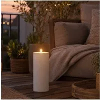 MARELIDA LED-Kerze XXL LED Kerze für Außen Outdoorkerze H: 27,5cm D: 10cm Timer Sensor