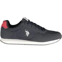 U.S. Polo Sneaker Herren-Sportschuh Blau mit Roten Details und