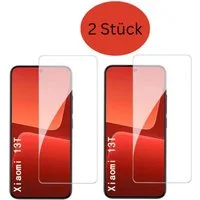 CLM-Tech Displayschutzglas 2x für Xiaomi 13T / Xiaomi 13T Pro, Panzerglas Folie - Anti-Fingerabdruck und kratzfest -, 2 Stück, Kristallklar