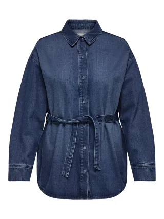 ONLY CARMAKOMA - CARANE BELT OVERSHIRT DNM Dark Blue Denim - Gr. - 44