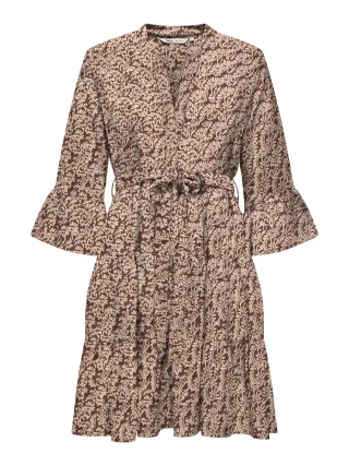 ONLY - ONLSINA LIFE 3/4 SHORT DRESS NOOS WVN Spiced Apple - Gr. - M