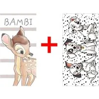 Disney Strandtücher Disney Bambi + 101 Dalmatiner 2er-Set Cartoon Hunde 70x140cm, Frottee (1-St)