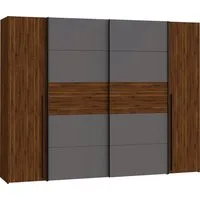 FORTE Kleiderschrank Narago, Kombischrank, Paneele wechselbar (B/H/T ca. 270/210/61cm, auch mit Premiumausstattung) Kombination aus Schwebetüren mit seitlichen Drehtüren, Made in Europe