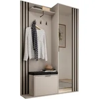 Compleo Garderoben-Set mit Spiegel, Flur Set, (Kleiderbügel, Schuhregal, Schrank), Breite: 131 cm