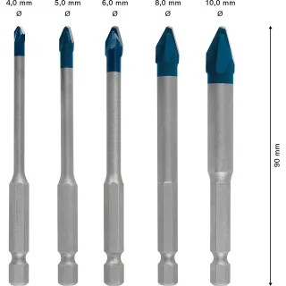 Bosch EXPERT HEX-9 HardCeramic Bohrer-Set, 5-tlg., für Dreh- und Schlagbohrer - 2608900597