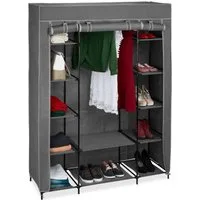 relaxdays Stoffschrank XXL Stoffschrank Anthrazit