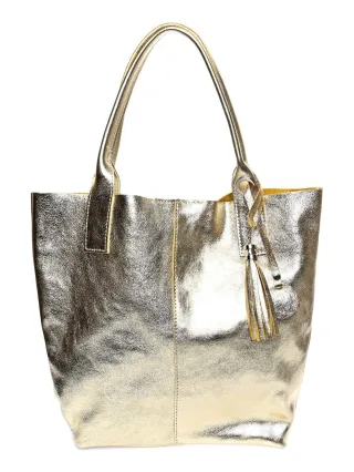 Roberta M Gold Rindsledertasche