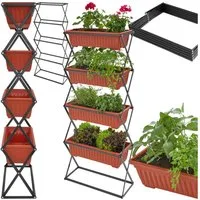 tectake Hochbeet Vertikalbeet, mit 4 Pflanzkästen