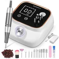 AKKEE Maniküre-Pediküre-Set Profi Elektrische Nagelfräser 45000RPM,Fräser für Gelnägel, mit Lcd-Display