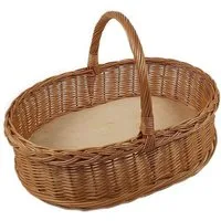 natuleo by pokuc Flaschenkorb Weidentablett mit Henkel Braun Oval ca. 52x40x35 cm
