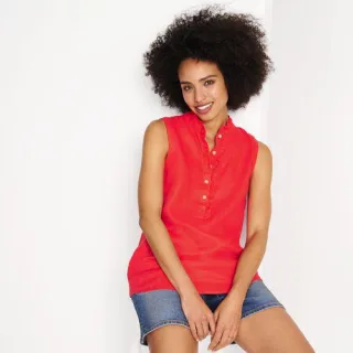 Ärmelloses Top aus Leinen für Damen, Damen, size: regular, Orange, Leinen, by Lands' End