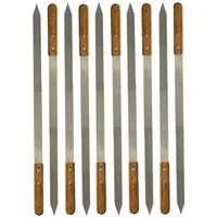 walexo Grillspieß Edelstahl Kebab Adana Grillspieße 600x23x2mm Holzgriff (5-St)