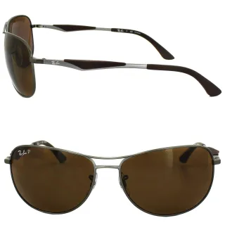 Lunettes de soleil Ray-Ban 3519 029/83 Gunmetal brun polarisé 59 mm
