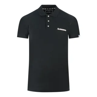 Aquascutum Boxed Logo Schwarzes Poloshirt