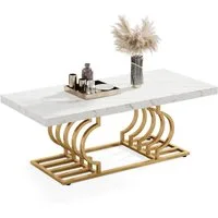 Tribesigns Couchtisch Moderner Faux Marmor Cocktailtisch,Teetisch Akzentmöbel für Wohnzimmer