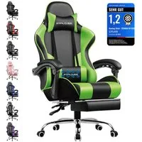 GTPLAYER Gaming-Stuhl Bürostuhl mit Massagefunktion, Fußstütze, Kopfstütze (Packung), Ergonomischer Gamer Stuhl Maximale Belastung 150 kg, 360° drehbar