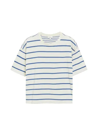 s.Oliver - T-Shirt blau/creme - Gr. - 34