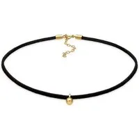 Elli Choker Choker Velour Schwarz mit Anhänger Kugel Silber
