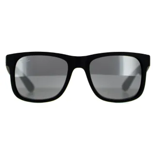 Ray-Ban Sonnenbrille Justin 4165 622/6G Gummi Schwarz Grau Spiegel