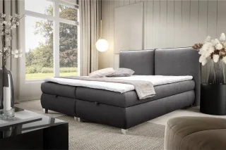 Boxspringbett Schlafzimmerbett VALENTIN 200x200cm Stoff Neve-Vega Anthrazit