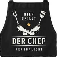MoonWorks Grillschürze Grillschürze für Männer mit Spruch Grill-Chef Kochschürze Herren für, mit kreativem Aufdruck