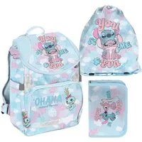 PASO Schulrucksack Mega Schulset - Lilo & Stitch Disney (Schulset, 3-tlg), Schulranzen-Set Für Jungen & Mädchen - Paso Ranzen, Mäppchen, Tasche
