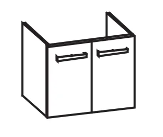 Artiqua 413 Waschtischunterschrank für 4U 123480, Sanremo Eiche quer NB, 413-WU2T-K25-7145-428 413-WU2T-K25-7145-428