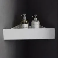 Mai & Mai Duschablage Eck-Badregal Dushkorb rostfrei Bohren oder Kleben Reglo-07, Mit Wasserablaufrillen für schnellen Wasserabfluss, bakterienhemmend