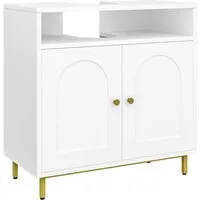 HZUANERI Waschbeckenunterschrank Waschtischunterschrank Unterschrank Badezimmerschrank mit 2 Türen verstellbare Ablage, viel Stauraum,60x30x63cm