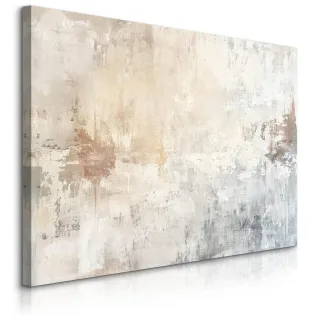 Muralo Leinwandbild, Beige, Braun, Grau, Weiß, Textil, Kiefer, Abstrakt, Beton Optik, Rechteckig, 90x60 cm, einfache und schnelle Anbringung, Bilder und Zubehör, Wandbilder, Leinwandbilder
