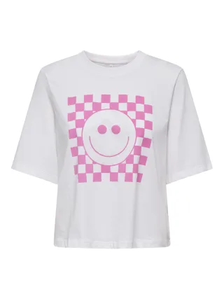 ONLY - ONLCARTY S/S TEE BOX CS JRS Bright White - Gr. - M