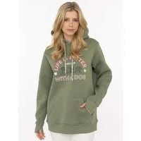 Zwillingsherz Hoodie "Better with a Dog" gestickte Hunde und Slogan, Kapuze mit Kordel, Kängurutasche
